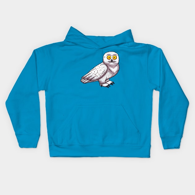 Snowy Owl Kids Hoodie by TheMaskedTooner